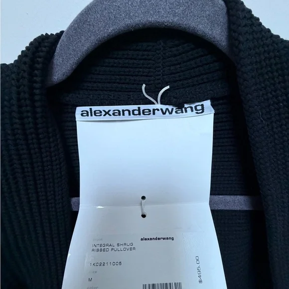 Alexander Wang Integral Shrug Ribbed Pullover Sweater NWT (Black, M)
